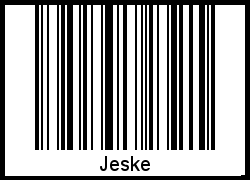 Der Voname Jeske als Barcode und QR-Code