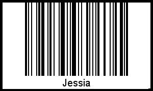Der Voname Jessia als Barcode und QR-Code
