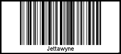 Der Voname Jettawyne als Barcode und QR-Code