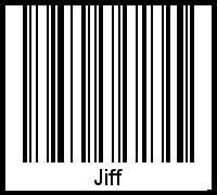Der Voname Jiff als Barcode und QR-Code
