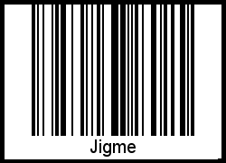 Der Voname Jigme als Barcode und QR-Code