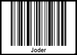 Der Voname Joder als Barcode und QR-Code