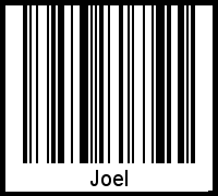 Der Voname Joel als Barcode und QR-Code
