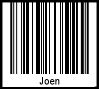 Barcode des Vornamen Joen