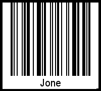 Barcode des Vornamen Jone