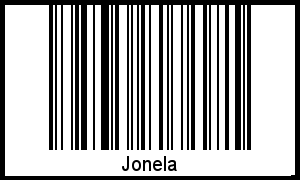 Barcode des Vornamen Jonela