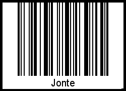 Barcode des Vornamen Jonte