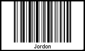 Der Voname Jordon als Barcode und QR-Code