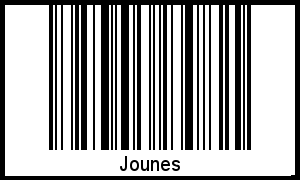 Barcode des Vornamen Jounes