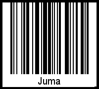 Juma als Barcode und QR-Code