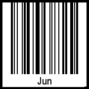 Jun als Barcode und QR-Code