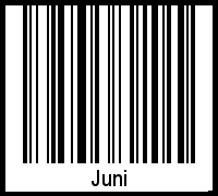 Interpretation von Juni als Barcode