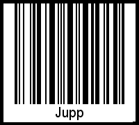 Der Voname Jupp als Barcode und QR-Code