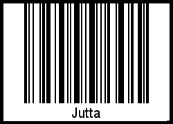 Der Voname Jutta als Barcode und QR-Code