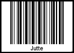 Der Voname Jutte als Barcode und QR-Code