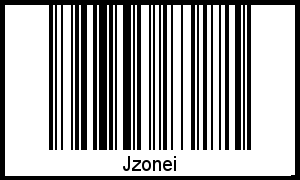Jzonei als Barcode und QR-Code