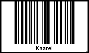 Der Voname Kaarel als Barcode und QR-Code