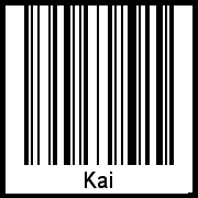 Der Voname Kai als Barcode und QR-Code
