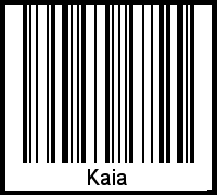 Der Voname Kaia als Barcode und QR-Code