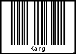 Barcode des Vornamen Kaing
