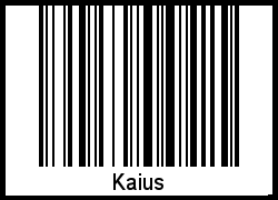 Der Voname Kaius als Barcode und QR-Code