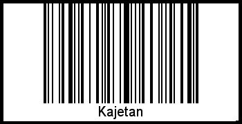 Der Voname Kajetan als Barcode und QR-Code
