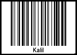 Der Voname Kalil als Barcode und QR-Code