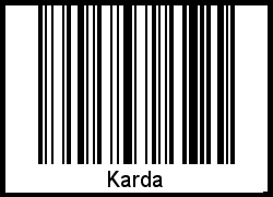 Barcode des Vornamen Karda