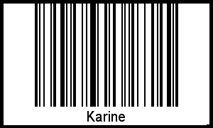 Der Voname Karine als Barcode und QR-Code