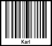 Karl als Barcode und QR-Code