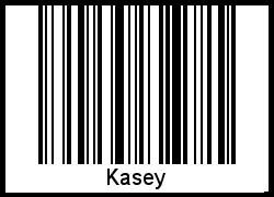 Der Voname Kasey als Barcode und QR-Code