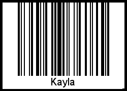 Der Voname Kayla als Barcode und QR-Code