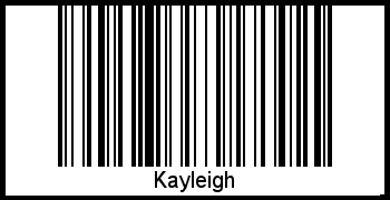 Der Voname Kayleigh als Barcode und QR-Code