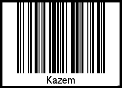 Der Voname Kazem als Barcode und QR-Code