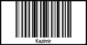 Der Voname Kazimir als Barcode und QR-Code
