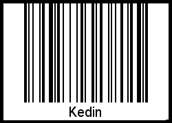 Der Voname Kedin als Barcode und QR-Code