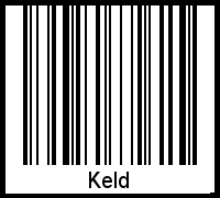 Der Voname Keld als Barcode und QR-Code