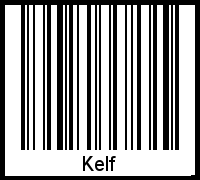 Barcode des Vornamen Kelf