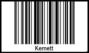 Der Voname Kemett als Barcode und QR-Code