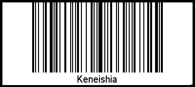 Barcode des Vornamen Keneishia