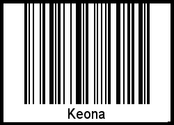 Der Voname Keona als Barcode und QR-Code