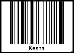 Der Voname Kesha als Barcode und QR-Code