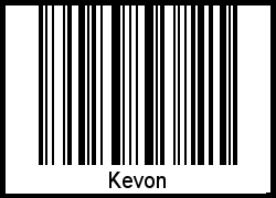 Der Voname Kevon als Barcode und QR-Code