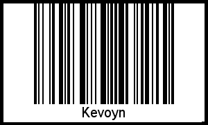 Der Voname Kevoyn als Barcode und QR-Code