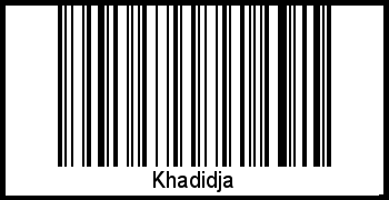 Der Voname Khadidja als Barcode und QR-Code