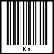 Der Voname Kia als Barcode und QR-Code