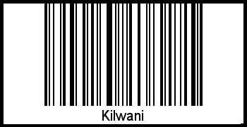 Der Voname Kilwani als Barcode und QR-Code