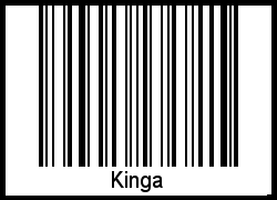 Der Voname Kinga als Barcode und QR-Code