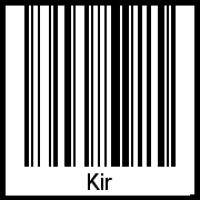 Der Voname Kir als Barcode und QR-Code