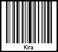 Der Voname Kira als Barcode und QR-Code